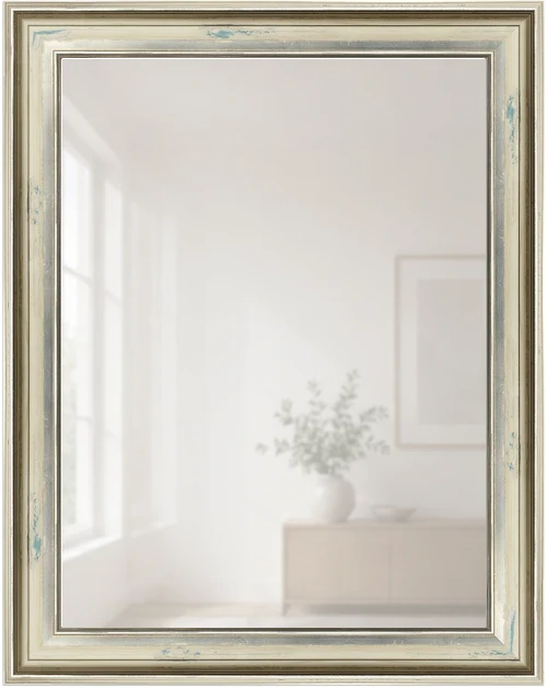 Wandspiegel Isabella Creme-Metallic mit Blau 20 x 30 Spiege