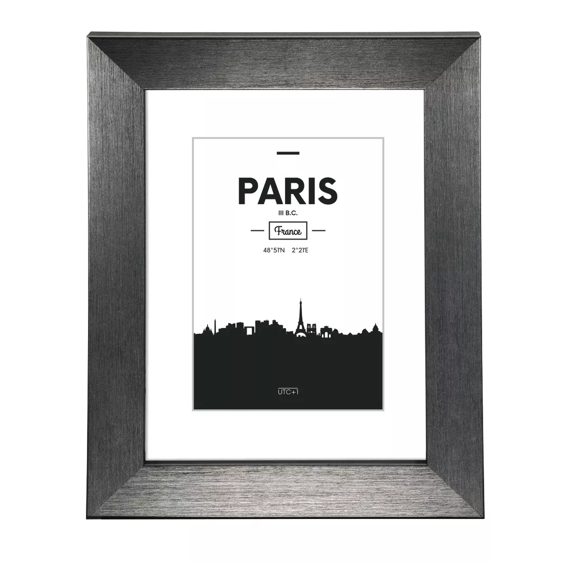 Kunststoffrahmen Paris Kontrastgrau, 10x15cm