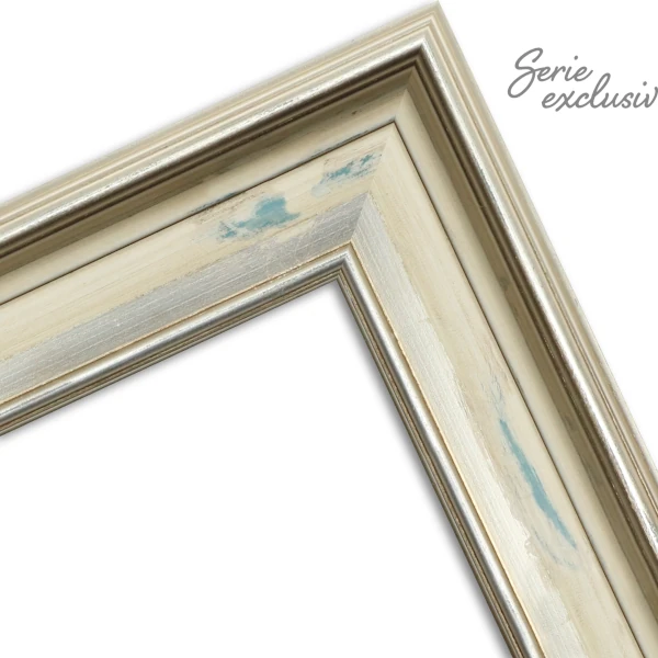 Wandspiegel Isabella Creme-Metallic mit Blau 20 x 30 Spiege