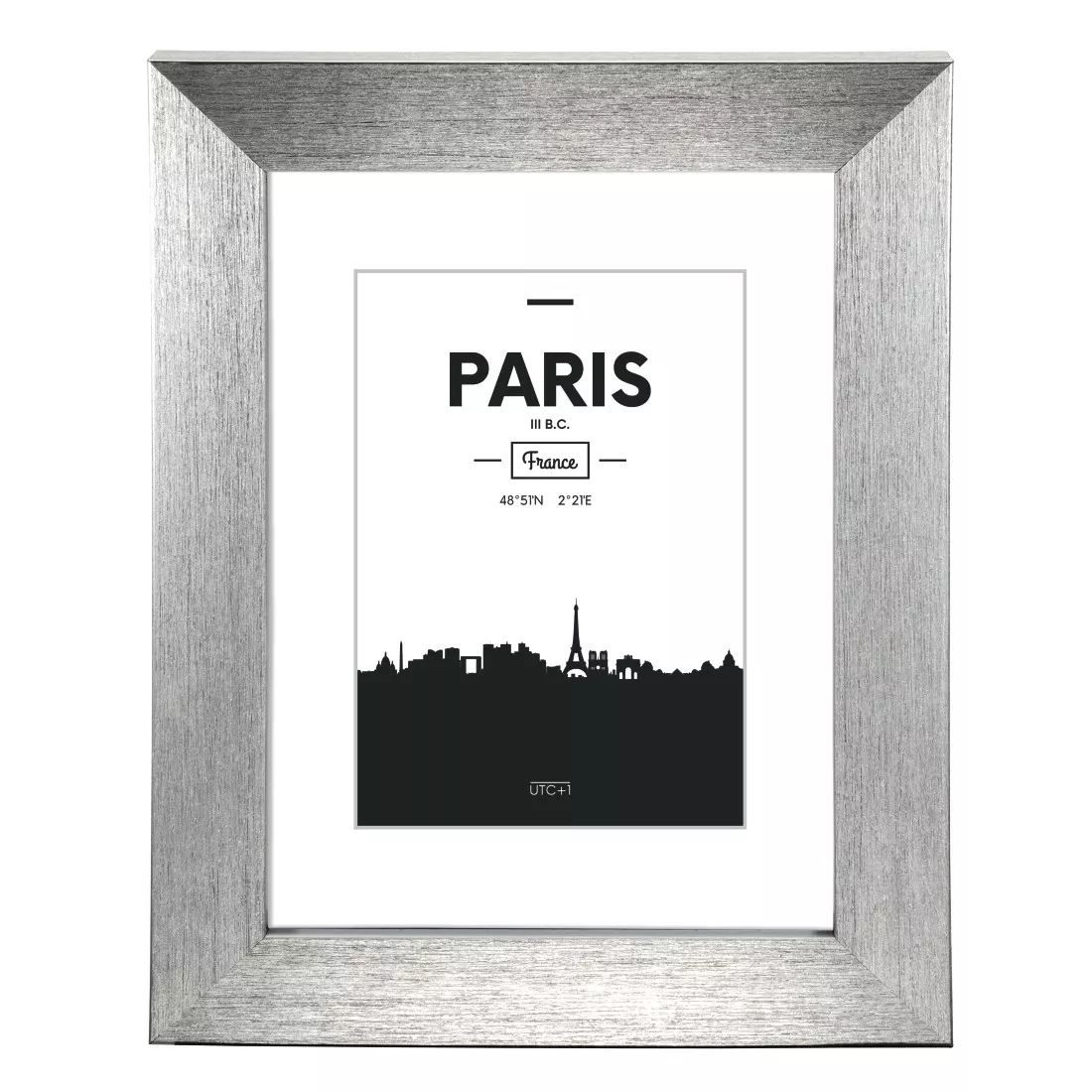 Kunststoffrahmen Paris Silber, 10x15cm