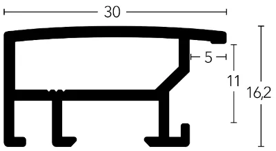 Alu-Bilderrahmen Hagen Normalglas Schwarz matt 18 x 24cm