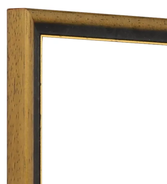 Holz-Bilderrahmen Karlsruhe Normalglas Nußbraun/Gold 9x13cm