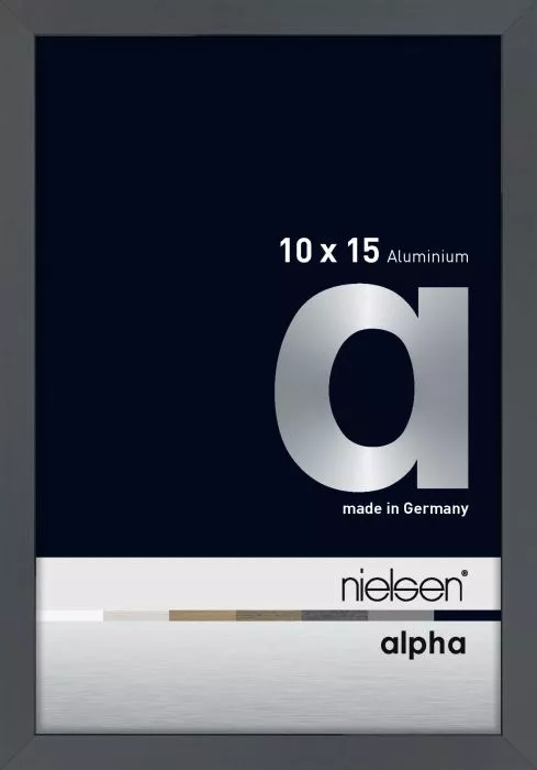 Alpha Alu Wechselrahmen Dunkelgrau glanz 10,0x15,0cm Normalglas