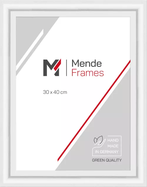 Holzrahmen Zeitz Weiß, gemasert 30x60 Museumsglas