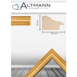 Holzbilderrahmen Hohlkehle Gold 42