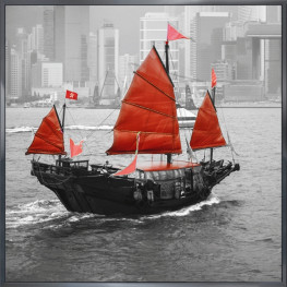 Nielsen Gerahmtes Bild „Boot Rot“ 30,0 x 30,0 cm