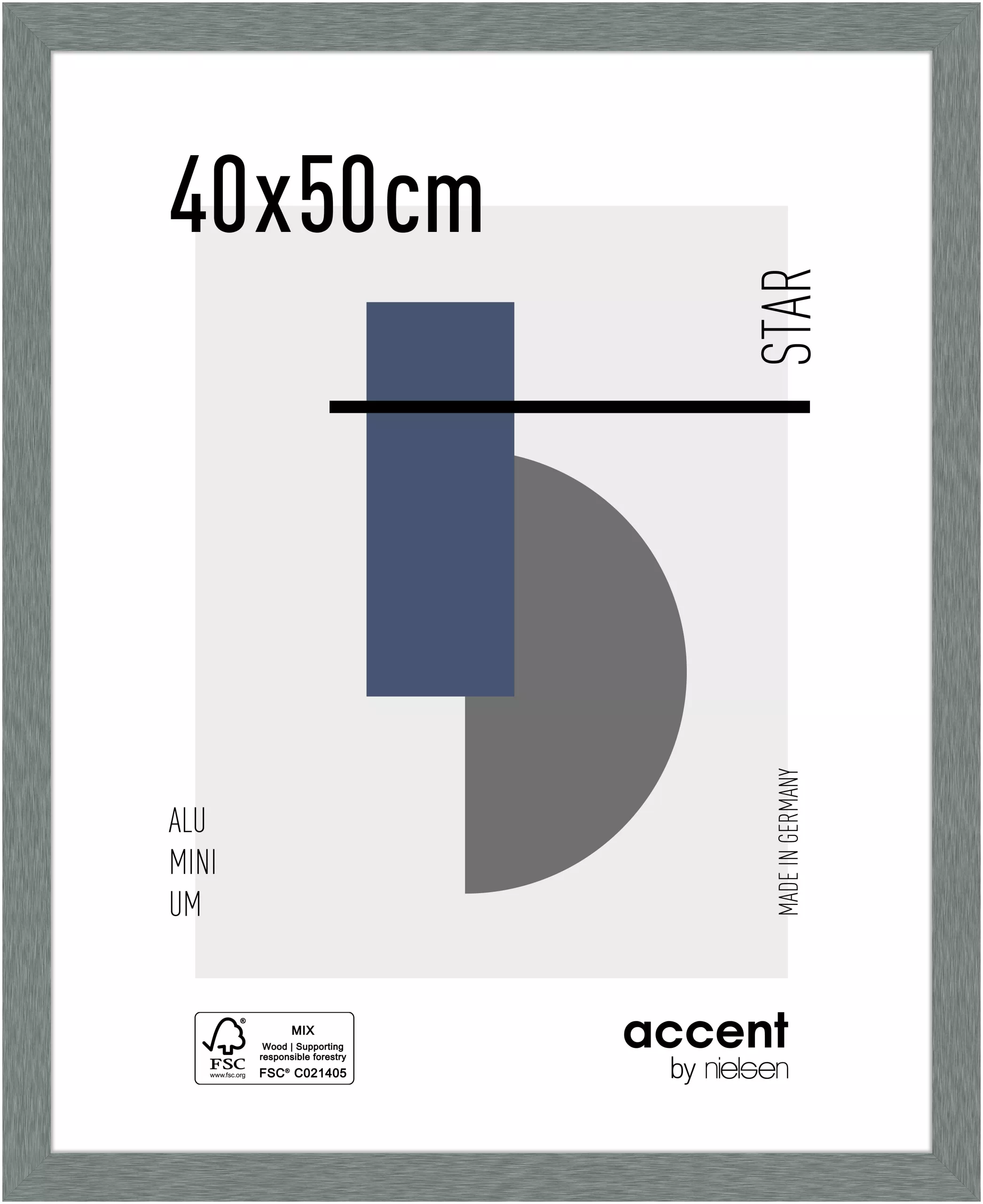 Alu-Wechselrahmen Star Grau 40,0 x 50,0 cm