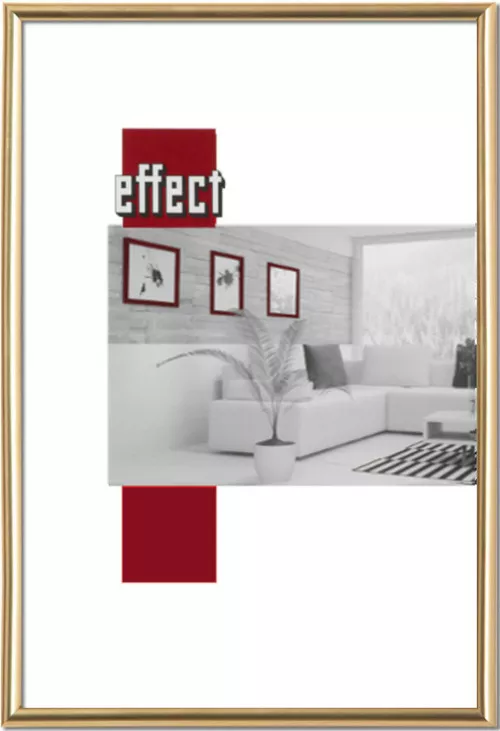 Kunststoff-Bilderrahmen "Art effect" Normalglas gold 10,0x15,0cm