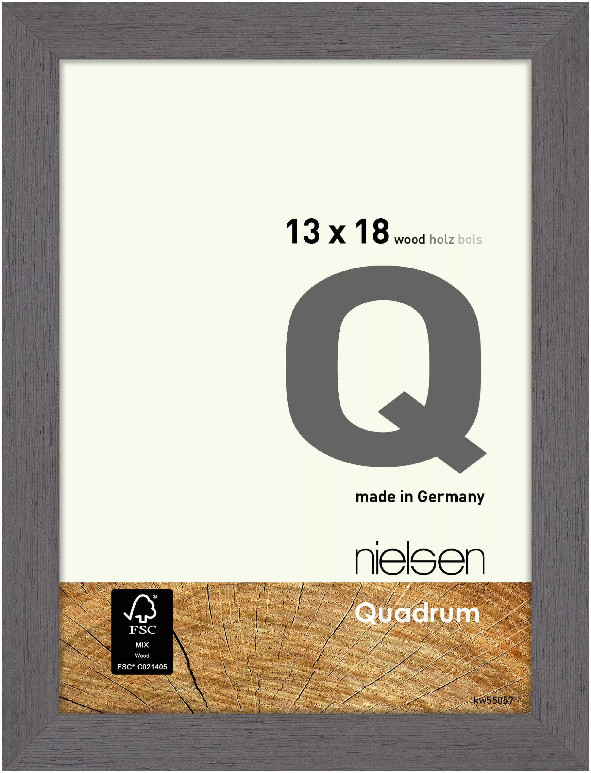 FSC Holzrahmen Quadrum 20 Grau 13,0x18,0cm
